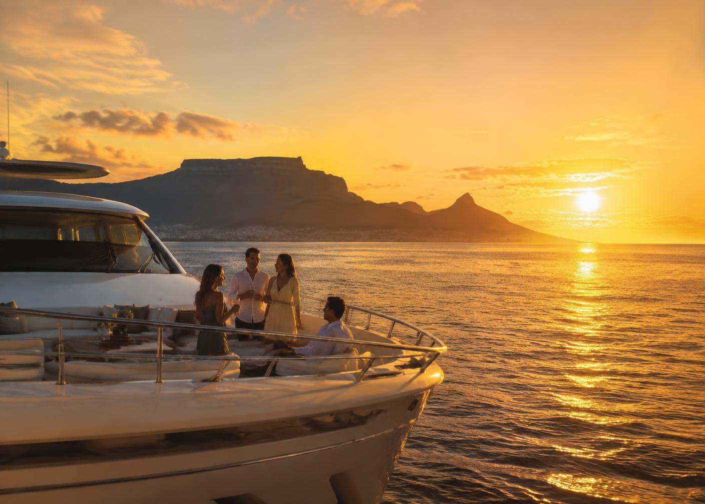 Sunset on a yacht