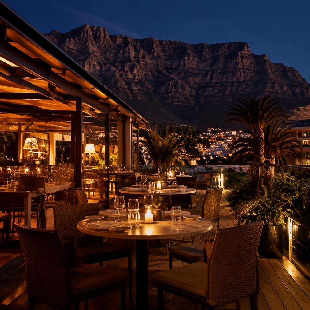 Dinner, city lights